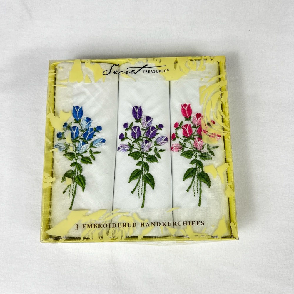 Secret Treasures Embroidered Handkerchiefs